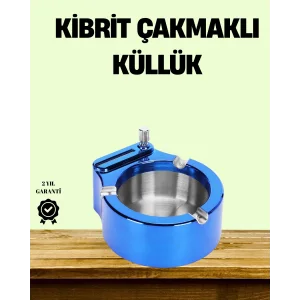 Çakmaklı Küllük Paslanmaz Çelik Şık Masa Aksesuarı