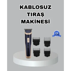 Çelik Bıçaklı Unisex Şarjlı Tıraş Makinesi – Sessiz Motor, Kablosuz ve Ayarlanabilir