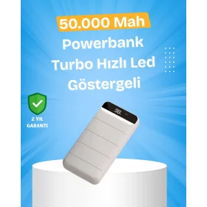 Çoklu Cihaz Uyumlu LED Ekranlı 50000 mAh Powerbank