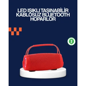 Derin Baslı Çift Hoparlörlü Taşınabilir Kablosuz Hoparlör