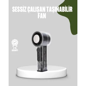 Dijital Ekranlı Şarjlı Mini Fan 100 Kademeli Hız Ayarı
