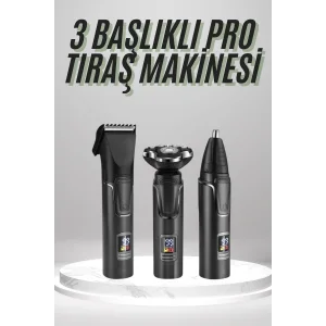 Dijital Göstergeli 3 Başlıklı Tıraş Makinesi Islak Kuru Lazer Öncesi Günlük