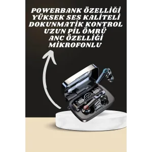 Dijital Göstergeli Powerbank Kulaklık ve 7 Kordonlu Yeni Nesil Akıllı Saat Amoled Ekran