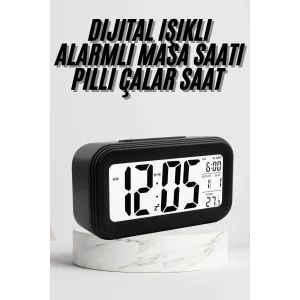 Dijital Masa Saati Termometre Takvim Led Ekran Pilli Ev Ofis Masası