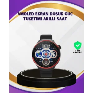Dokunmatik Akıllı Saat Kablosuz Şarj AMOLED Ekran