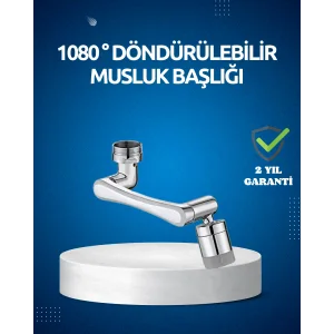 Dönen Musluk Başlığı 1080 Derece Ayarlanabilir Filtreli Sprey Uç