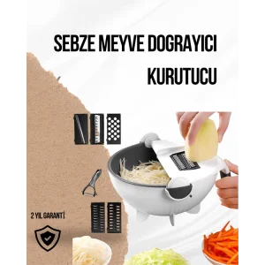 Döner Mekanizmalı Rende Bıçaklı Sebze Dilimleyici Seti