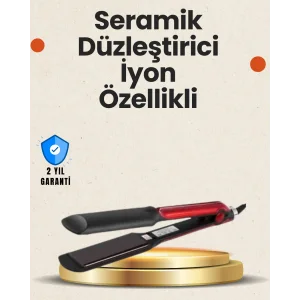 Elektriklenmeyi Azaltan İyonlu Saç Düzleştirici – Titanyum Plaka ve Şık Tasarım