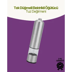 Elektrikli Baharat Öğütücü Pilli Paslanmaz Çelik Otomatik Tuz Karabiber Değirmeni