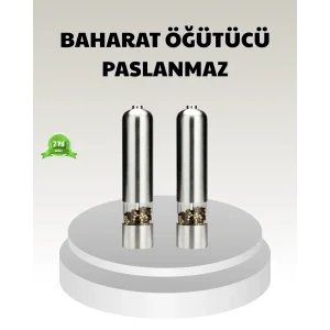 Elektrikli Tuz Karabiber Değirmeni – Paslanmaz Gövde, LED Işıklı ve Ayarlanabilir Öğütme