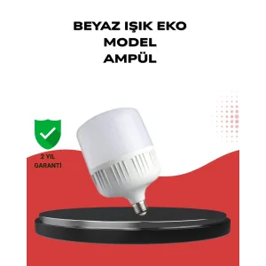 Enerji Tasarruflu Şarjlı LED Ampul 30W Beyaz Işık