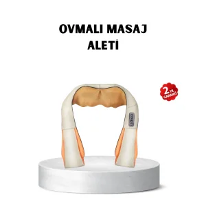 Ergonomik Ovmalı Masaj Aleti – Isıtmalı, Yoğurmalı, Boyun ve Bel Rahatlatıcı Masaj Makinesi