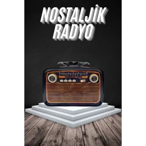 Eskitme Nostalji Tasarımlı Bluetoothlu Nostalji Radyo Ahşap Nostaljik Görünümlü