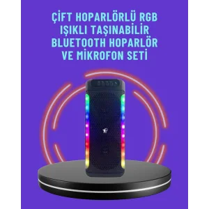 Ev ve Dış Mekan Kullanımına Uygun RGB Işıklı Hoparlör