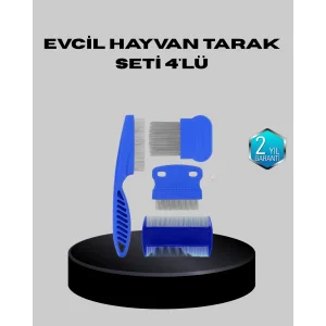 Evcil Hayvan Tüy Bakım Seti – 4’lü Paslanmaz Çelik ve Eco Plastik, Kolay Temizlenebilir ve Dayanıklı