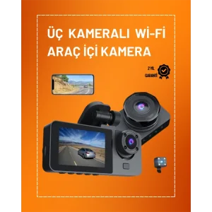 Full HD Çözünürlüklü Üç Kameralı Araç İçi Kamera – Park ve Sürüş Güvenliği