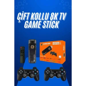Game Stick Çift Oyun Konsolu Smart TV Game Box 8k Ultra HD 64 Gb