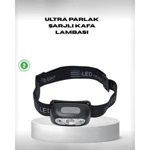 Gece Balıkçılığı İçin Ultra Parlak Şarjlı Kafa Lambası | 4 Işık Modu + USB Şarj