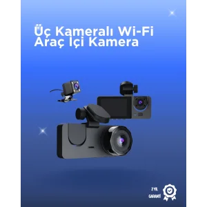 Gelişmiş G-Sensörlü Üçlü Araç Kamerası – 5” LCD Ekran ve Hareket Algılama