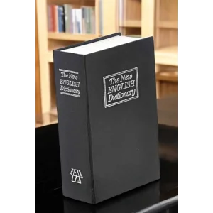 Gizli Kasa İngilizce Sözlüğü Kitap Görünümlü Anahtarlı Gizli Mini Çelik Kasa Kilitli