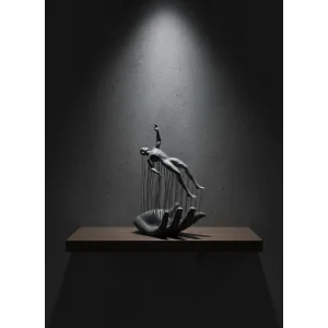 Gri El İnsan Figürü Minimal ve Anlamlı Dekoratif Biblo Modern Ev Dekorasyonu