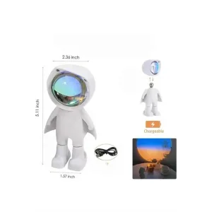 Gün Batımı Lambası Işık Arka Plan Projektör Sevimli Astronot Enerji Tasarruflu