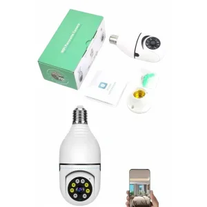 Güvenlik Kamerası Wi-Fi Özellikli 360 Derece Full Hd 1080p Ampül Kamera