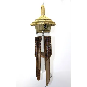 Hasır Kuş Yuvalı Bambu Çan 50 cm