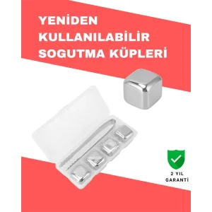 Hızlı Soğutma Özellikli Paslanmaz Metal Buz Küpü Takımı