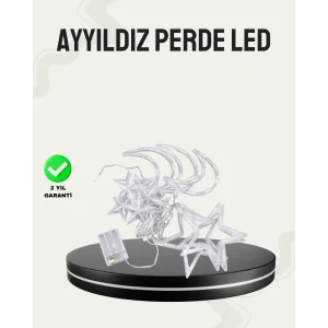 İç ve Dış Mekan Uyumlu Pilli Yıldız Ay Peri Led Perde