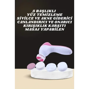 İkili Cilt Bakım Seti 5 Başlıklı Yüz Temizleme ve Masaj Aleti Canlandırıcı ve Onarıcı