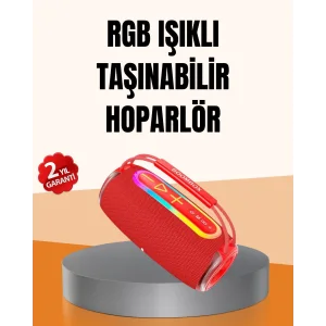 IPX6 Su Geçirmez RGB LED Işıklı Taşınabilir Bluetooth Hoparlör 2400 mAh