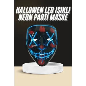 Işıklı Led Maske Parti Eğlence Maskesi Hallowen Neon Maske