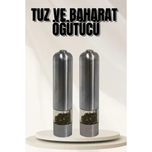Işıklı Otomatik Tuz ve Karabiber Öğütücü Baharat Öğütücü