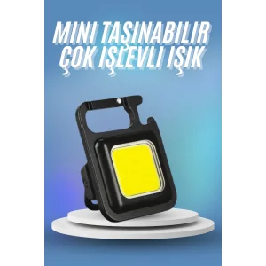 Işıldak USB Şarjlı Cep El Feneri Taşınabilir Mini Led Işık Çok Fonksiyonlu