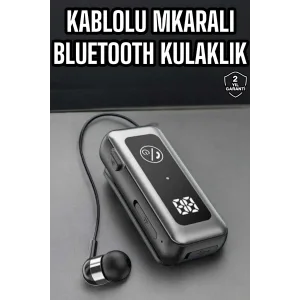 Kablolu Bluetooth Kulaklık Kulak İçi Stereo Mikrofonlu Dijital Göstergeli