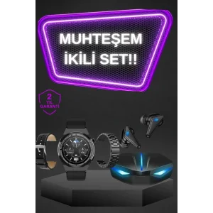 Kablosuz Bluetooth Bağlantılı Kulaklık ve Dokunmatik Ekran Akıllı Saat Arama Cevaplama