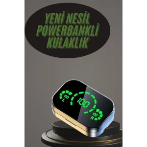 Kablosuz Bluetooth Kulaklık Çift Telefon Destekli Powerbankli Dijital Göstergeli