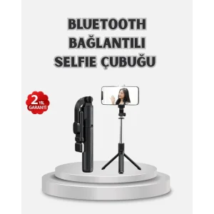 Kablosuz Bluetooth Selfie Çubuğu – 360° Dönebilir Başlık, Taşınabilir ve Şık Tasarım