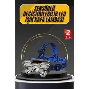 Kafa Lambası 800 Lümen 4 Mod Yüksek Işık Flaşörlü Şarjlı Led Lamba