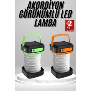 Kamp Feneri Lambası Solar Güneş Enerji Portatif Işıldak Şarjlı