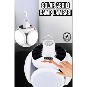 Katlanabilir Taşınabilir Kamp Lambası Işıldak Beyaz Işık Güneş Enerjili Solar Aydınlatma
