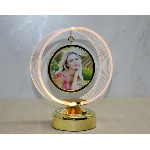 Kişiye Özel Fotoğraf Alanlı Yuvarlak Led Çerçeve