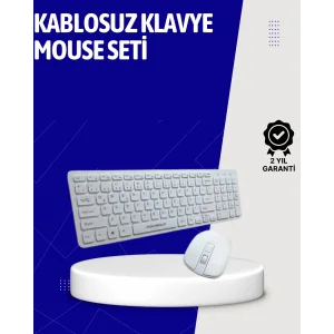 Klavye Mouse Seti Sessiz Kablosuz Türkçe TV  PC Uyumlu
