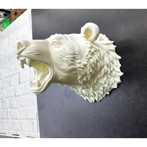 Krem Ayı Figürü Duvar Süsü Asılabilir Hediyelik Dekoratif 25x19 cm