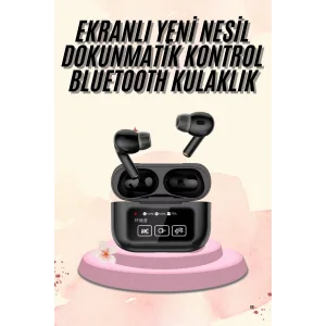 Kulak İçi Bluetooth Kulaklık Ekranlı Müzik Dinleme Çağrı Cevaplama Siyah