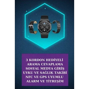 Kulak İçi Kablosuz Bluetooth Kulaklık ve NFC ve GPS Özellikli Akıllı Saat Alarm ve Titreşim