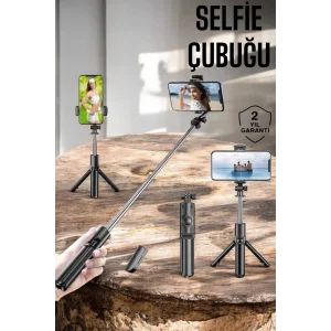 Kumandalı Tripod Telefon Tutucu Selfie Çubuğu 360 Derece Dönebilen