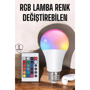 Led Ampul Enerji Dostu RGB Işıklı 100W Led Işık