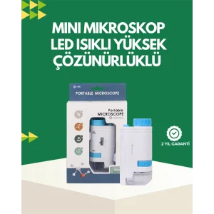 LED Aydınlatmalı 80–200 Kat Büyütmeli Cep Mikroskop